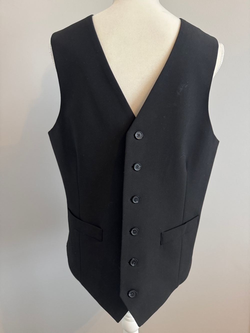 JF J.Ferrar Slim Men's Black Five-Button Dress Vest Size Medium Slim